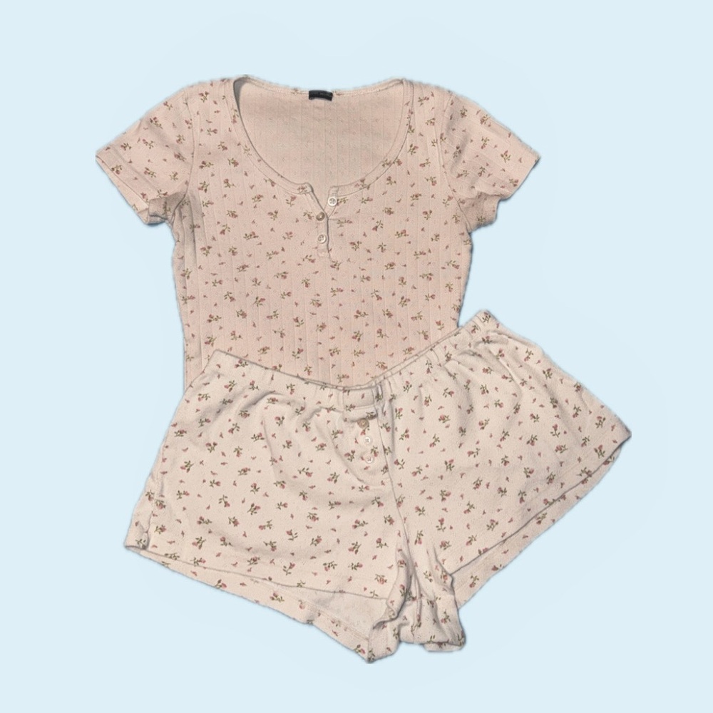 brandy floral pointelle pj set
